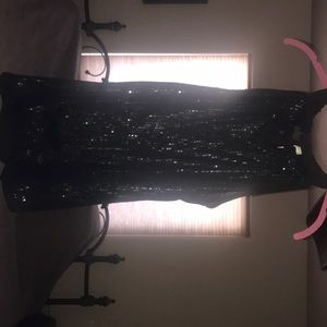 Sequined dressy black tank